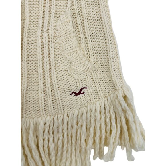 RARE Hollister Fringe Hem Cream Cardigan | Coastal Boho Cottagecore Grandpacore - Picture 6 of 16